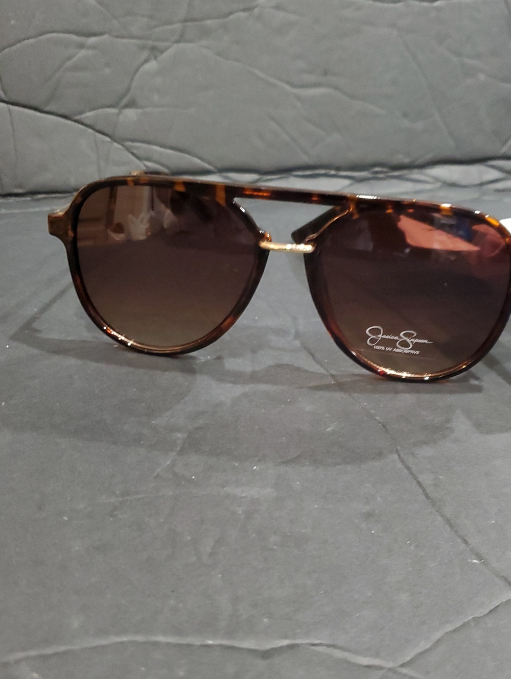 Jessica Simpson j6382 brown tortoiseshell aviator flat brow style sunglasses new - Picture 7 of 12